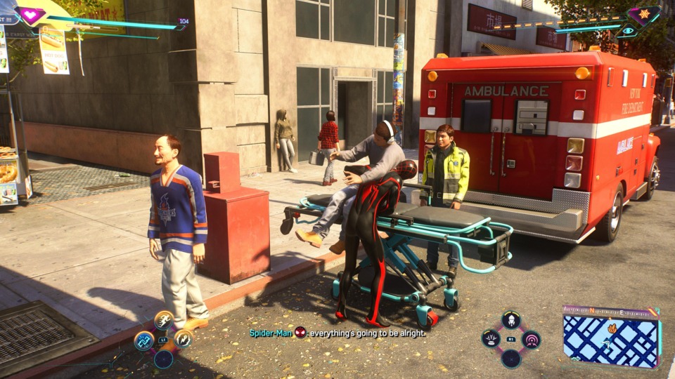 New to this game is carrying people to ambulances. As fresh mechanics go it's all sizzle (good graphical integration) no steak (you just swing to a point to deliver them.)