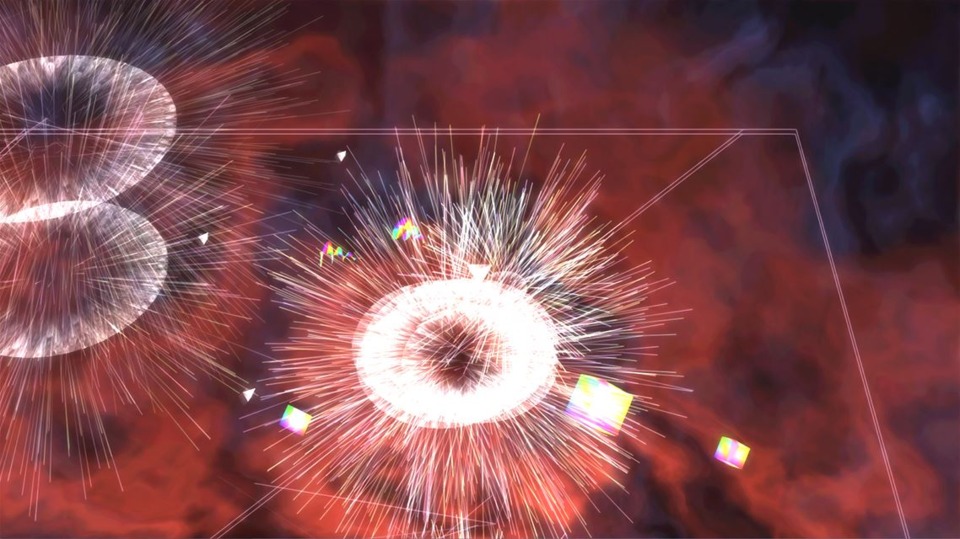 Can you find the ship near the center of those explosions? Now, envision the chaos in motion.