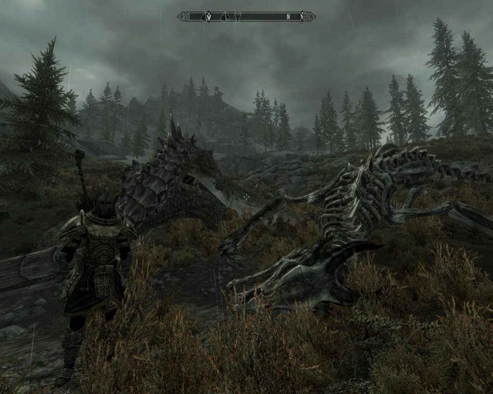 Two dead dragons next to each other.