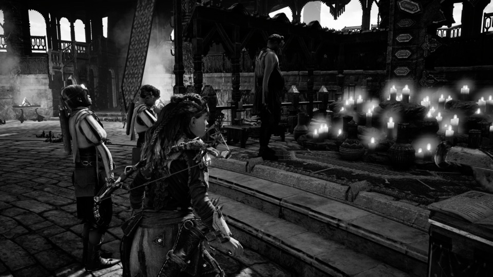 People at a temple as the final battle approaches. Religion is fascinating and complex in Horizon's world. Some of the conversations I overheard sounded similar to ones had in my life.