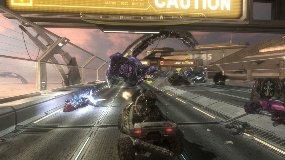 The game ends on a hell of a finale, cleverly riffing on Halo's famous escape sequences.