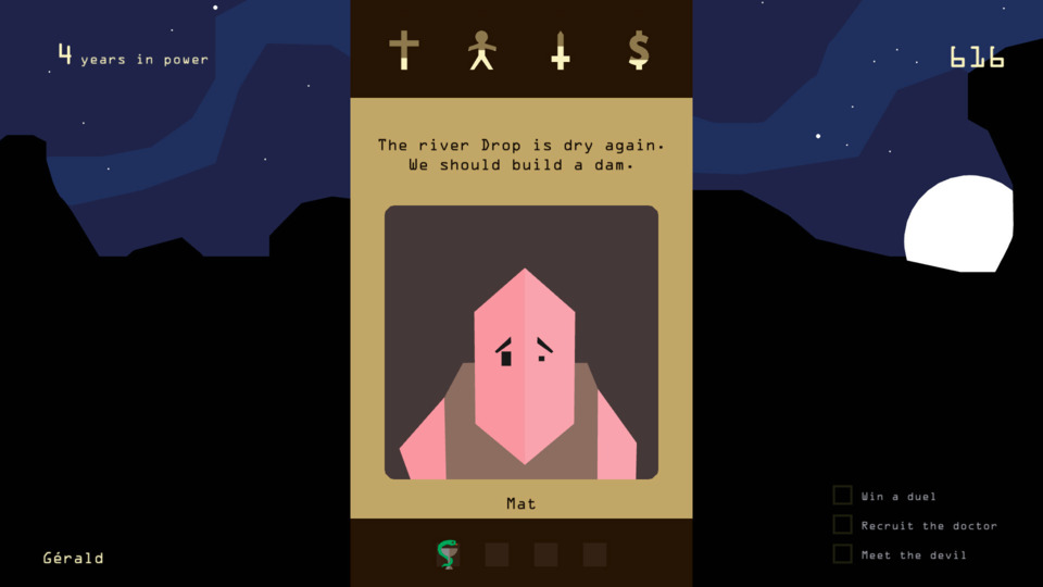 Image from the video game “Reigns” published by Devolver Digital (2016). 
