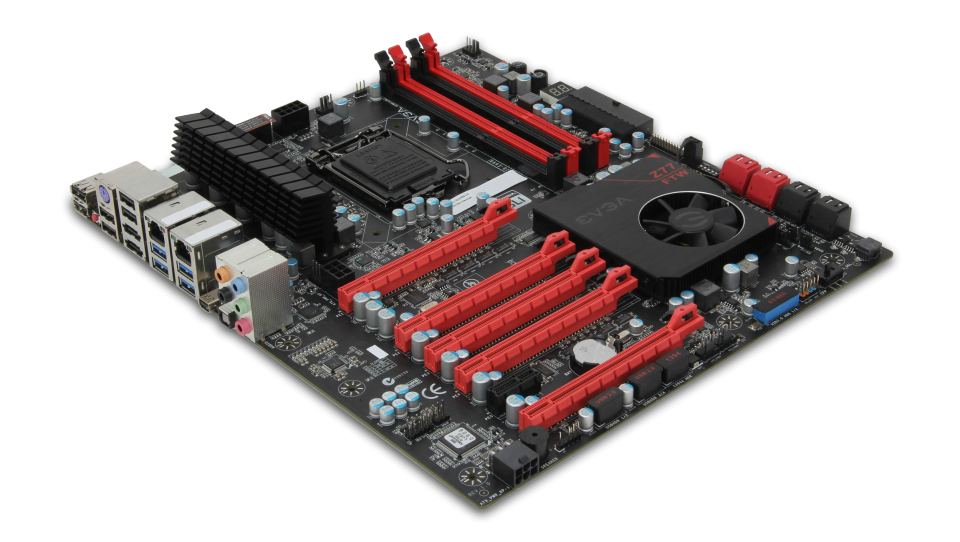 The intimidating EVGA Z77 FTW motherboard stocks a startling five PCI Express slots, USB 3.0, and SATA 3 to keep your PC loaded for bear!
