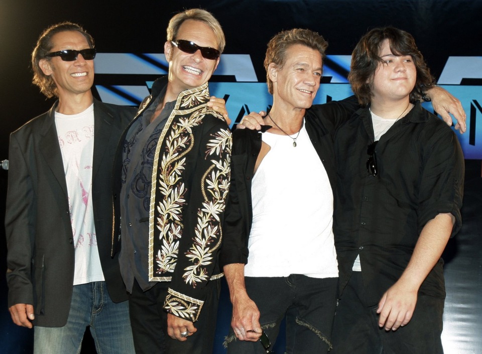 Alex Van Halen, David Lee Roth, Eddie Van Halen, and Wolfgang Van Halen