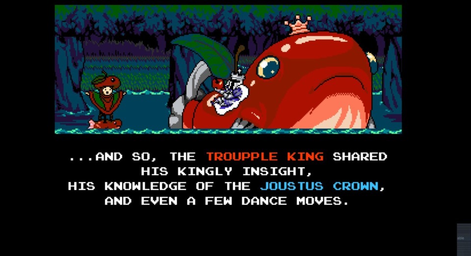One thing the game has going for it is that you finally get to fight the Troupple King. I've been sizing up that monstrous fish-apple bastard since the moment I first laid eyes on him.