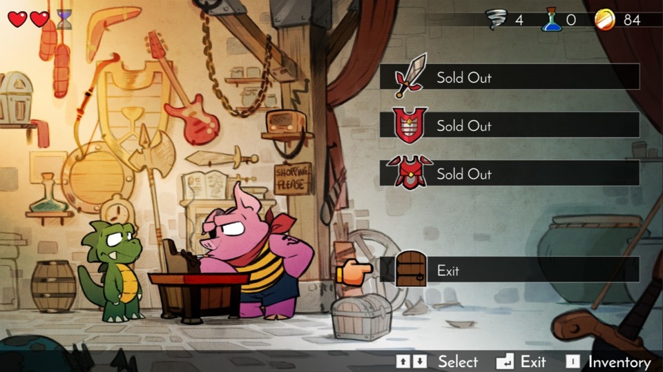 Pig Vendor's always been a Wonder Boy dark horse favorite, and I'm glad to see him even more surly and sarcastic in this game.