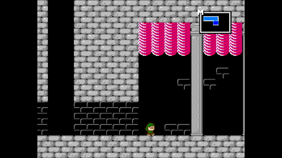 In case you didn't think it was Zelda II enough: drapes!
