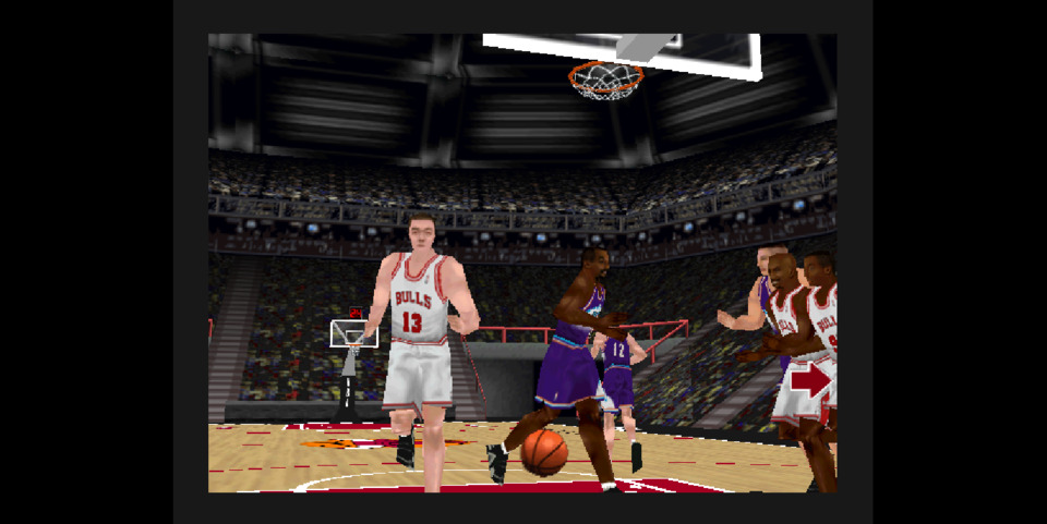 This exciting post-dunk replay screenshot gives you some idea of where polygonal graphics were at in 1998. Honestly, not terrible?