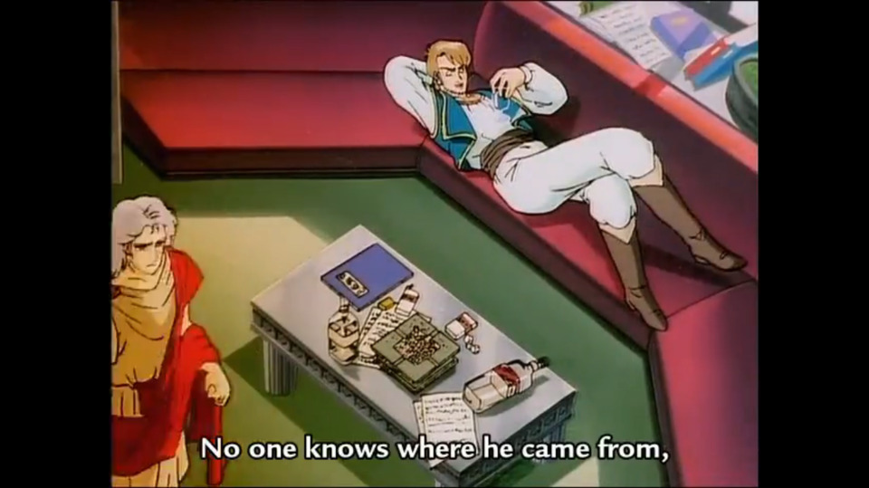Baraba and Nest (L-R). I'm guessing that table was just a one-to-one recreation of the table in the OVA's writer's room.