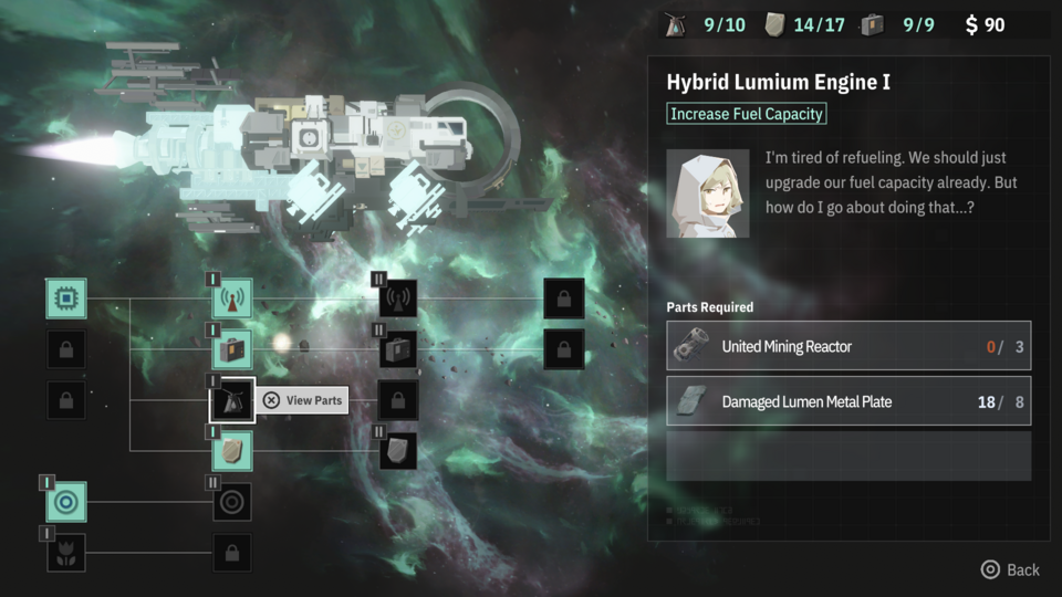 This ship upgrade system is a clear example of how railroaded the game actually is compared to how it appears. Each of these upgrade materials are doled out at specific points at the game, ensuring a constant stream of upgrades with little deviation as to the order you get them and very little chance of picking one up early by chance. Still, once you're finally able to acquire them, you can certainly appreciate the benefits they offer.