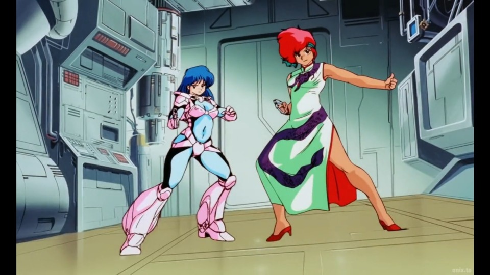 Our heroines, Pink Mega Man and Occidental Chun Li.