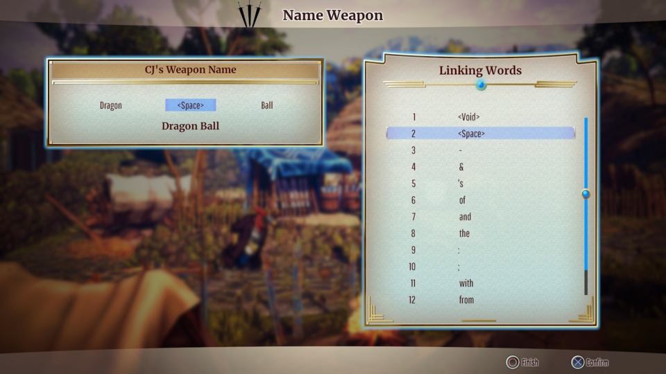 For whatever reason the game lets you rename your weapon once you've upgraded it for the first time, but only through a limited number of provided prompts like it was a Dark Souls player note. Still, while 'Finger But Hole' wasn't available I was at least able to call it this. Pour one out for the King.