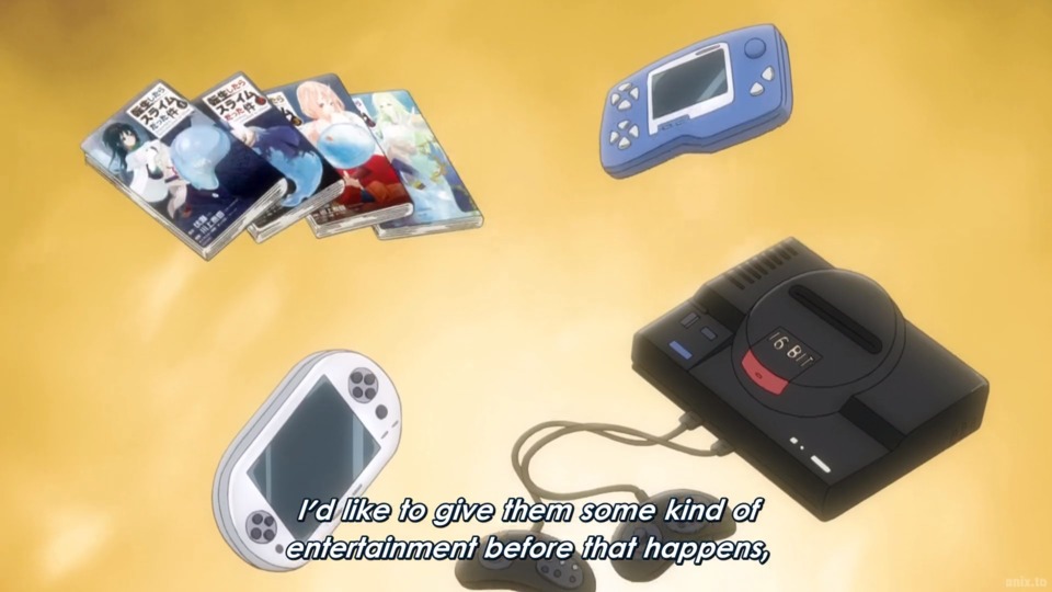 The plot of one of the slice-of-life spin-off side-stories has Rimuru trying to think of a way to introduce Japanese entertainment to his populace, and would you look at that: a WonderSwan reference just out there in the wild.