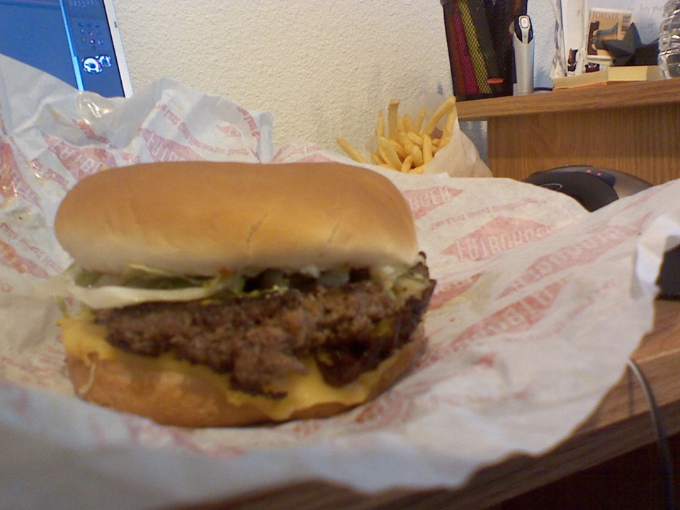 A Fatburger Currently Being Devoured By Me 