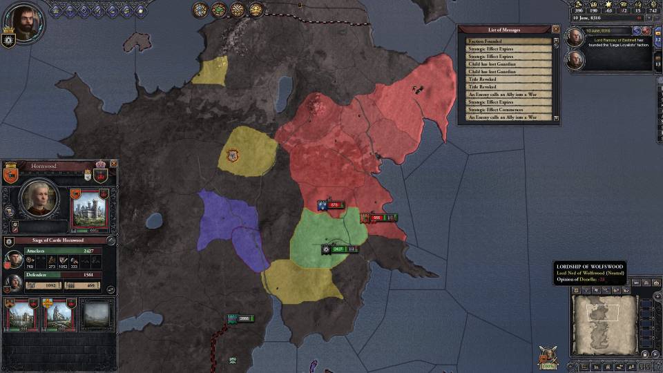 Halys Bolton, son of Roose Bolton & Alys Karstark, inherited the Dreadfort, Karhold & absorbed Hordwood all in the matter of a month. Without a doubt the breakout moment in this game.