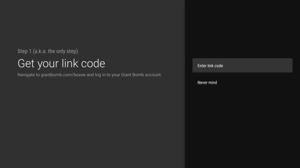 This app uses the giantbomb.com/boxee method of linking your GB account. A GB account is required to use this app.