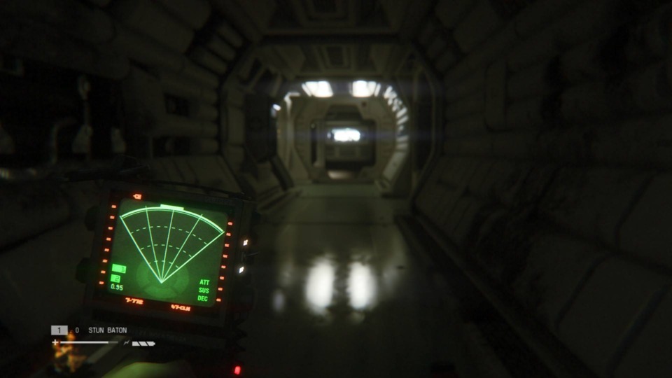Blurring of the background when using the motion tracker in Alien: Isolation creates genuine tension and acts as a positive gameplay trade-off!