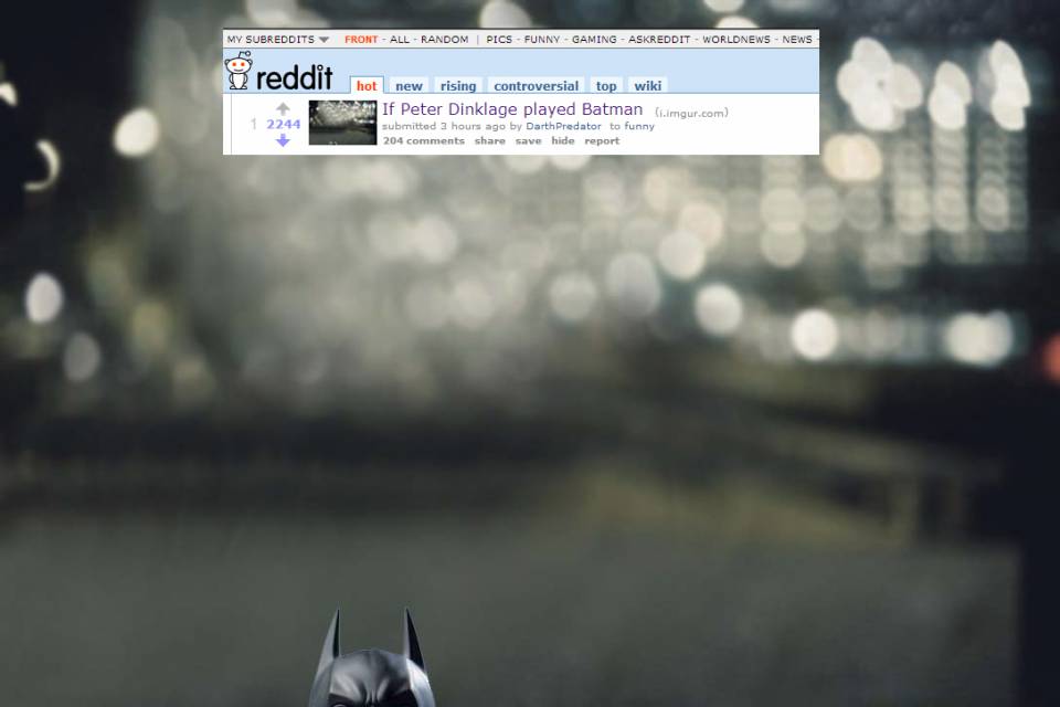 Top of the front page.