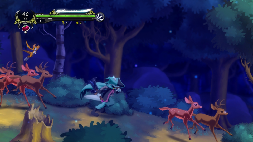 Amidst the game's enchanting sylvan environments teeming with stunningly animated fauna, you might think you're actually watching Bambi... up until Dust starts murdering everything, that is.