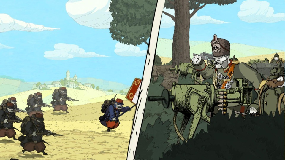 Every so often, the game uses comic book-style screen division to show multiple events at once.