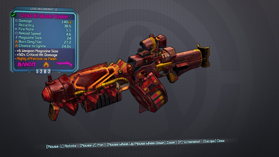 Second Image - it consumes four ammo per shot, but fires three very explosive fireballs. Still my favorite shotgun, even above the one I got that talks. 