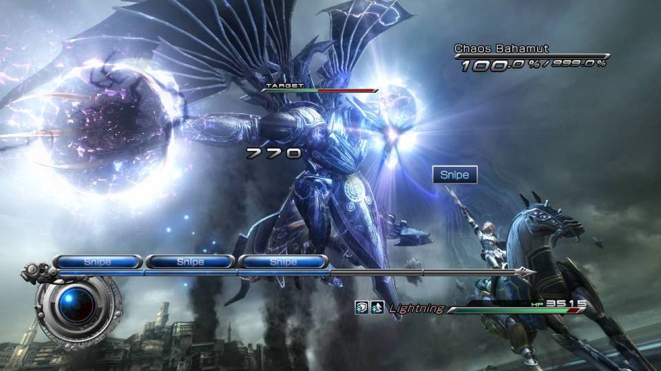 Players can travel back in time with leveled up characters to tackle previously unbeatable bosses in XIII-2.
