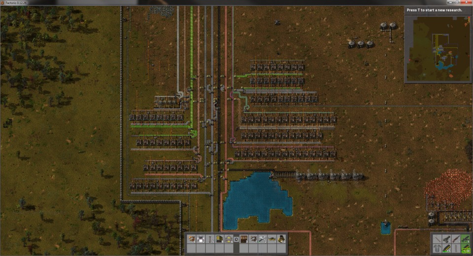 Our 5 man multiplayer interpretation of the bus layout. All resources are mined from the bottom right. It lights up nicely at night.