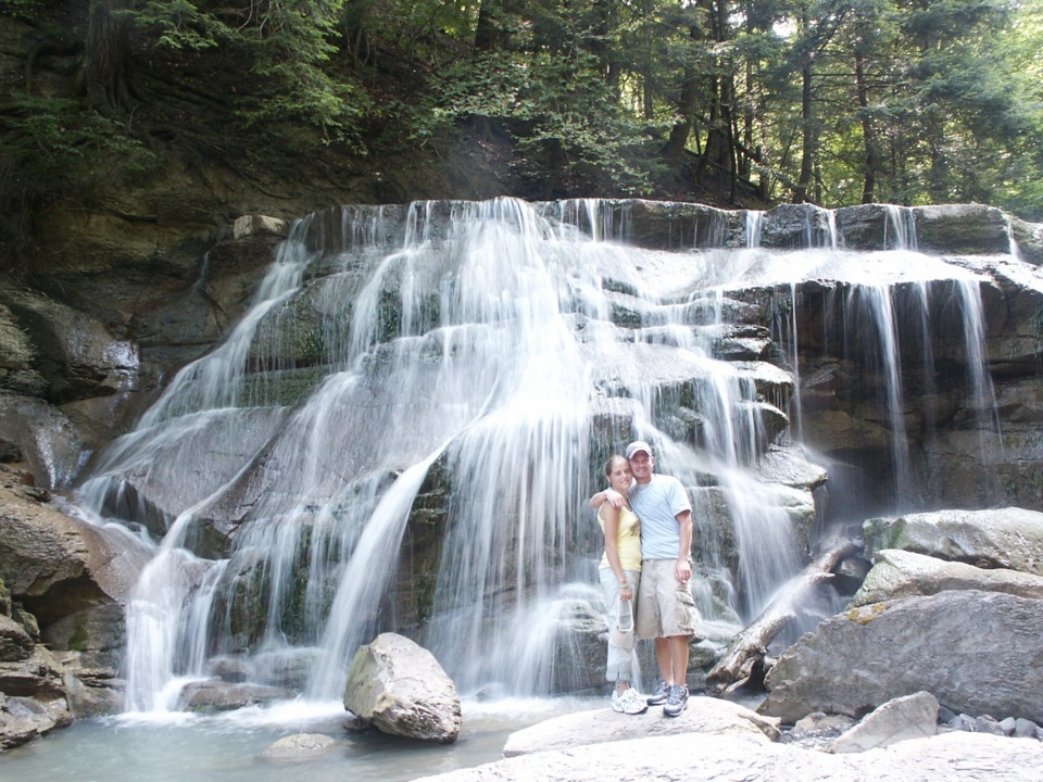 Chris and his fiance at lower falls - Rattlesnake Gulf, NY