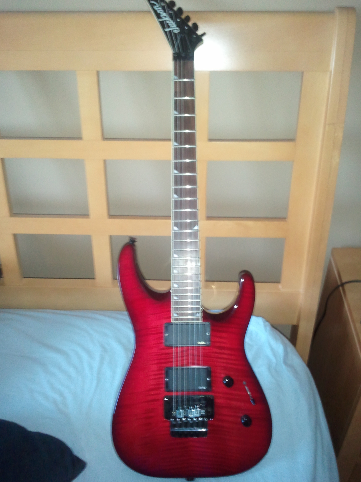  The Jackson.  Probably my ballsiest guitar, although I just had a problem with the electronics.  Warranty, ftw.