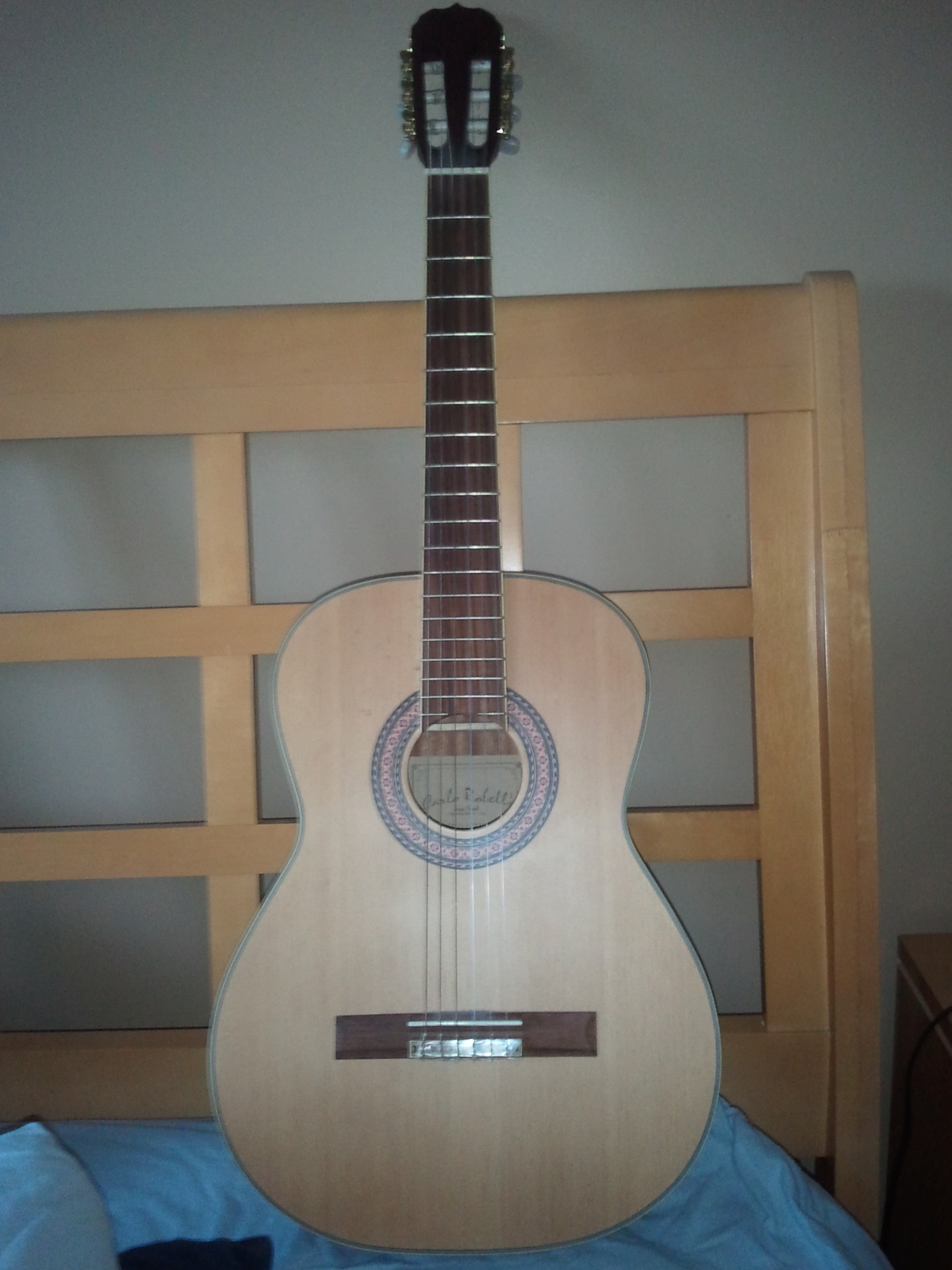  The only nylon string guitar I own.  I got it to practice classical, and now it's one of my favorites to play when I'm feeling calm.   It just feels great to play.