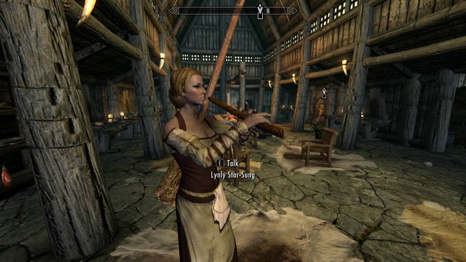 A woman with a broom in her boob? Not even the strangest thing I've seen in Skyrim 