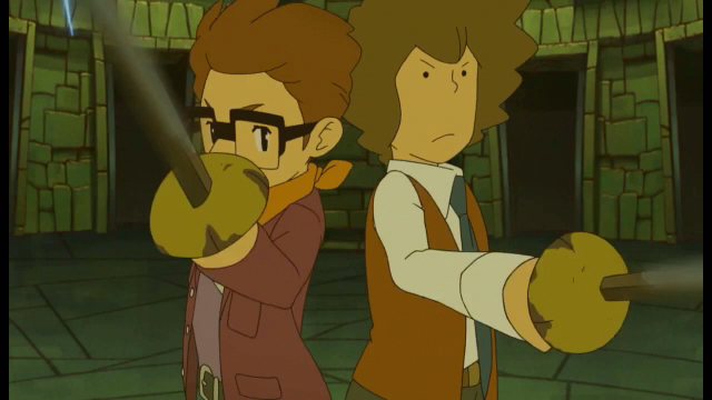 Professor Layton Dons the Three-Dimensional Miracle Mask