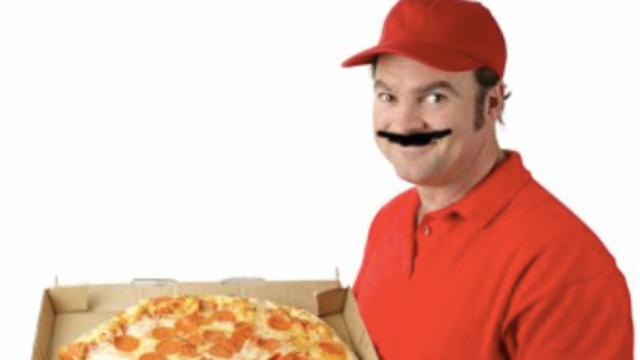 Mario Brings Pizza with Jeff and Ben