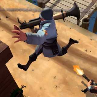 Rocket Jump by the Solider in Team Fortress 2