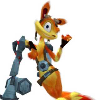 Dax sporting his exterminator gear from Daxter for PSP.